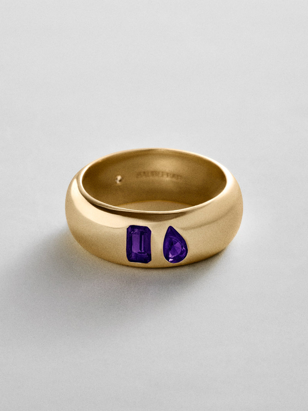 Multi-Stone Puffy Custom Birthstone Ring - Gold