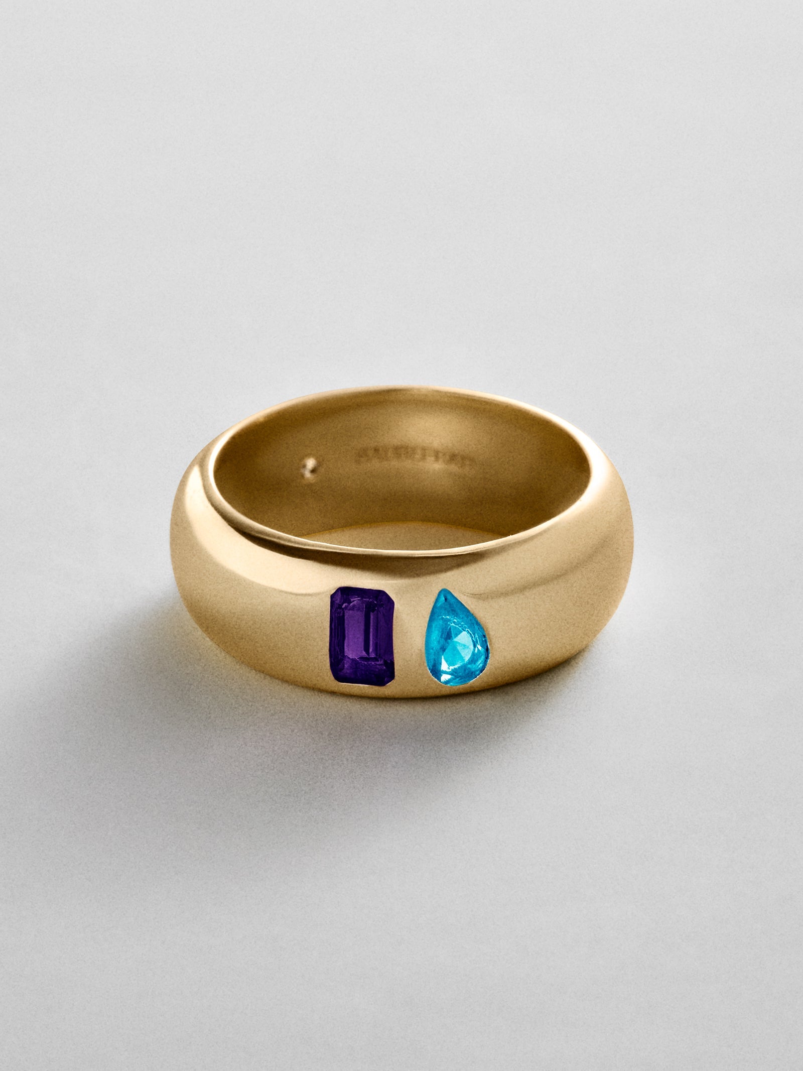 Multi-Stone Puffy Custom Birthstone Ring - Gold