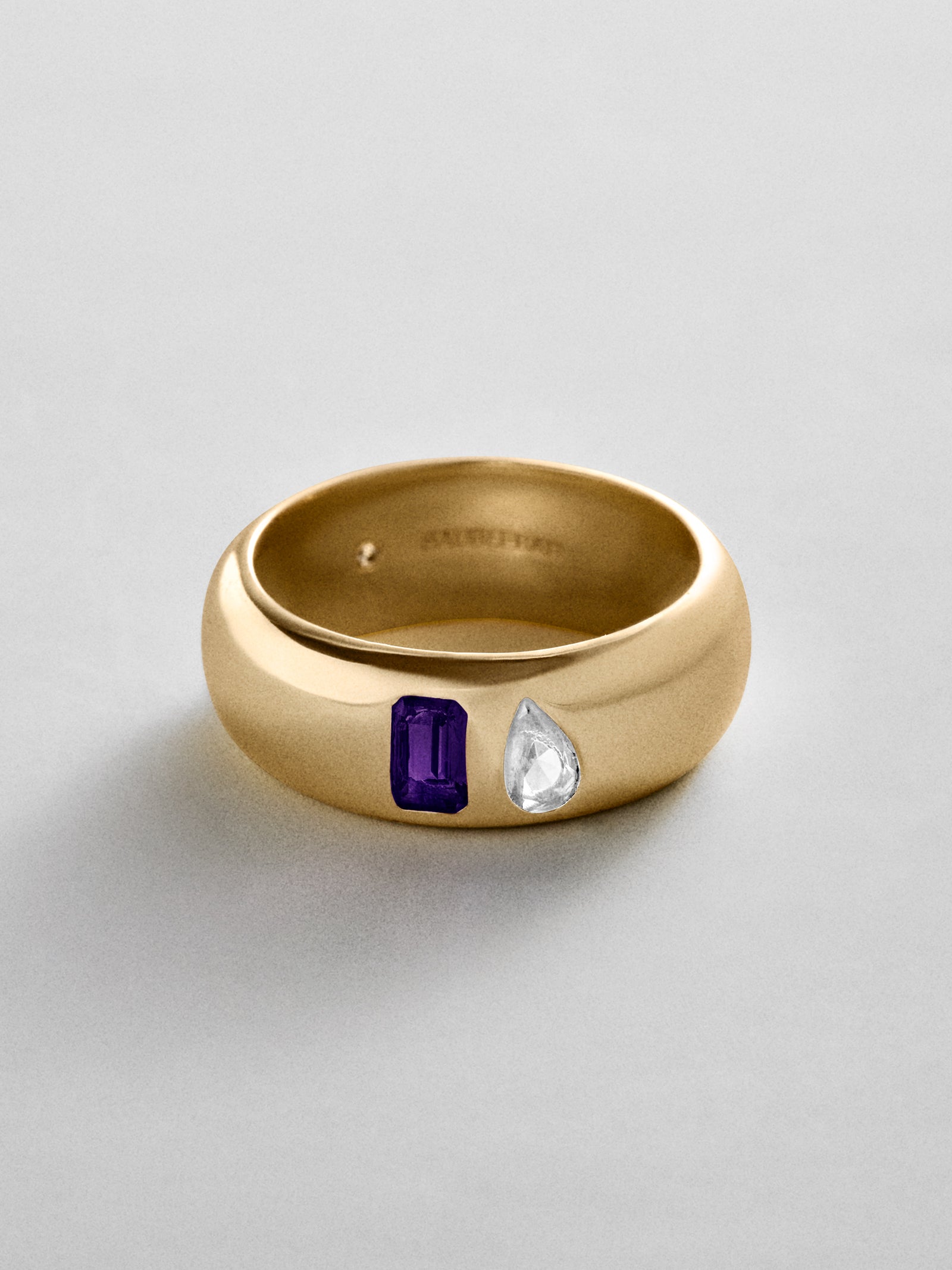 Multi-Stone Puffy Custom Birthstone Ring - Gold