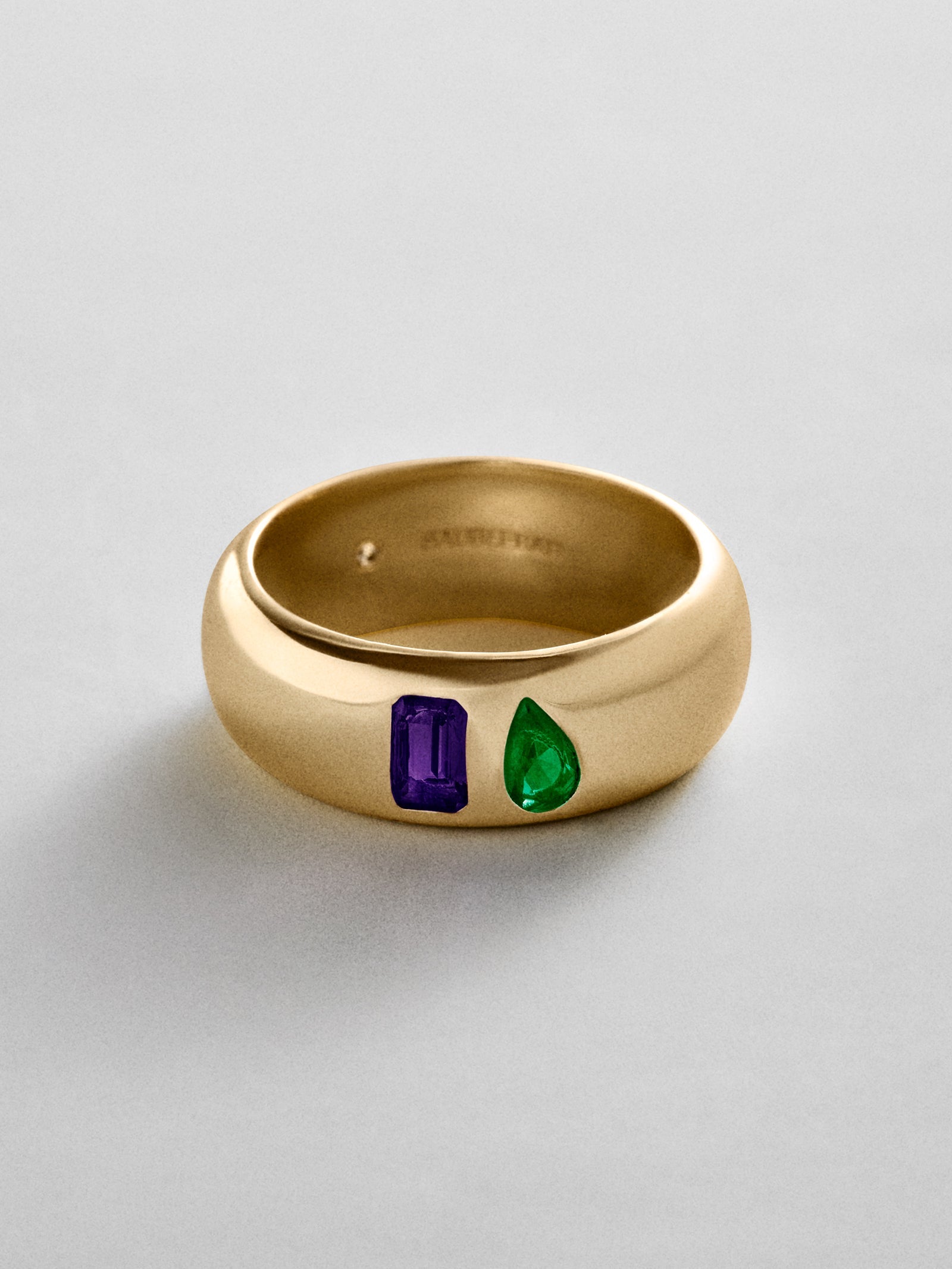 Multi-Stone Puffy Custom Birthstone Ring - Gold