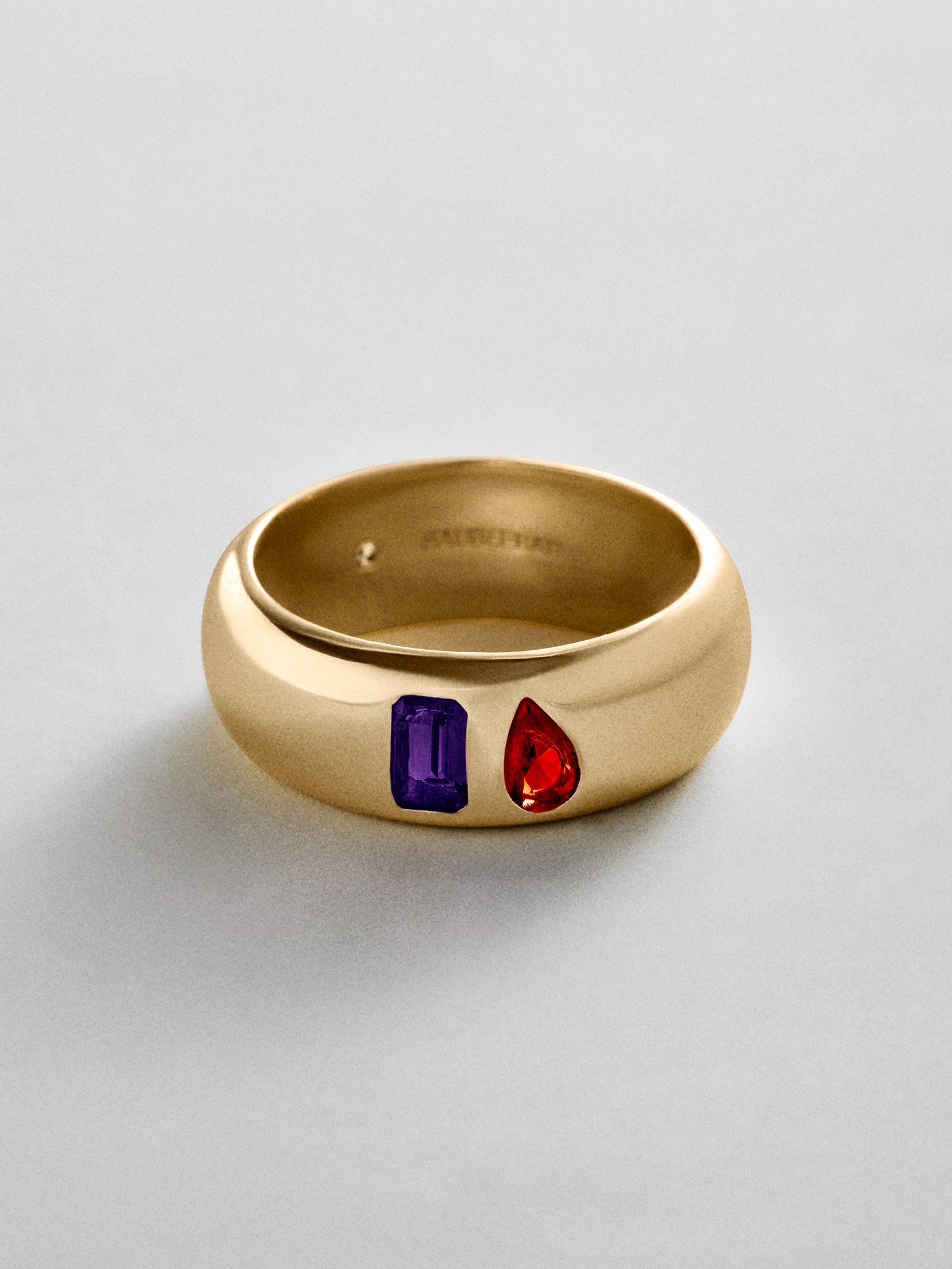 Multi-Stone Puffy Custom Birthstone Ring - Gold