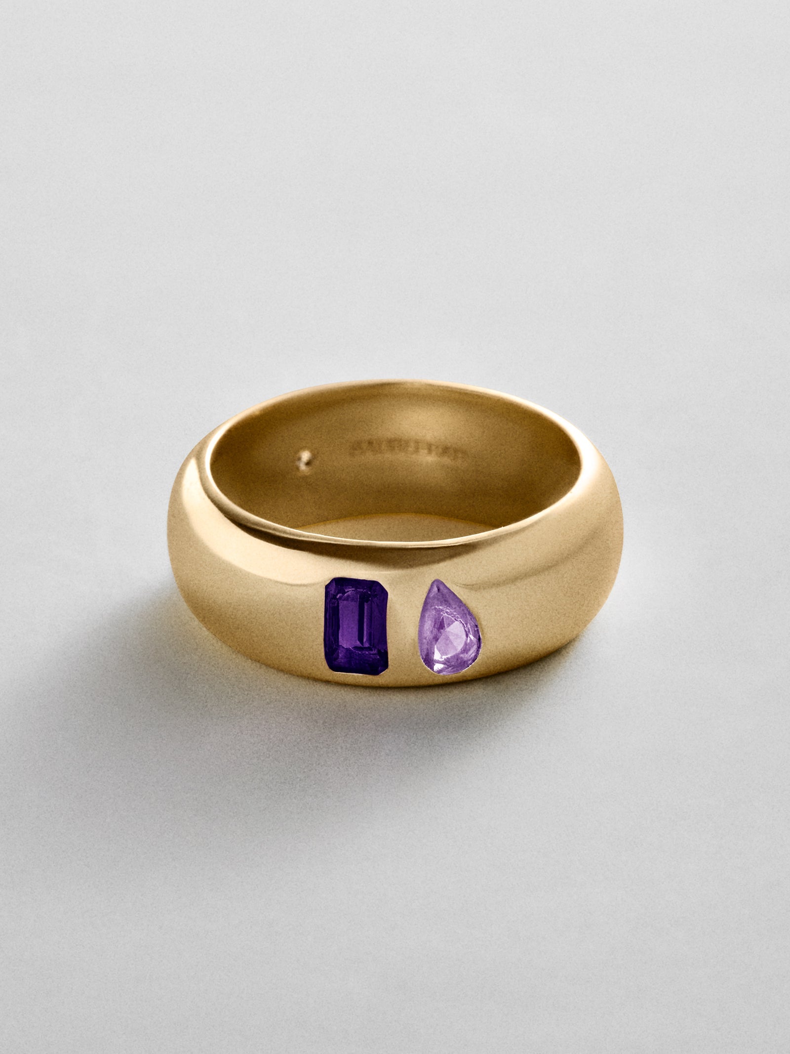 Multi-Stone Puffy Custom Birthstone Ring - Gold