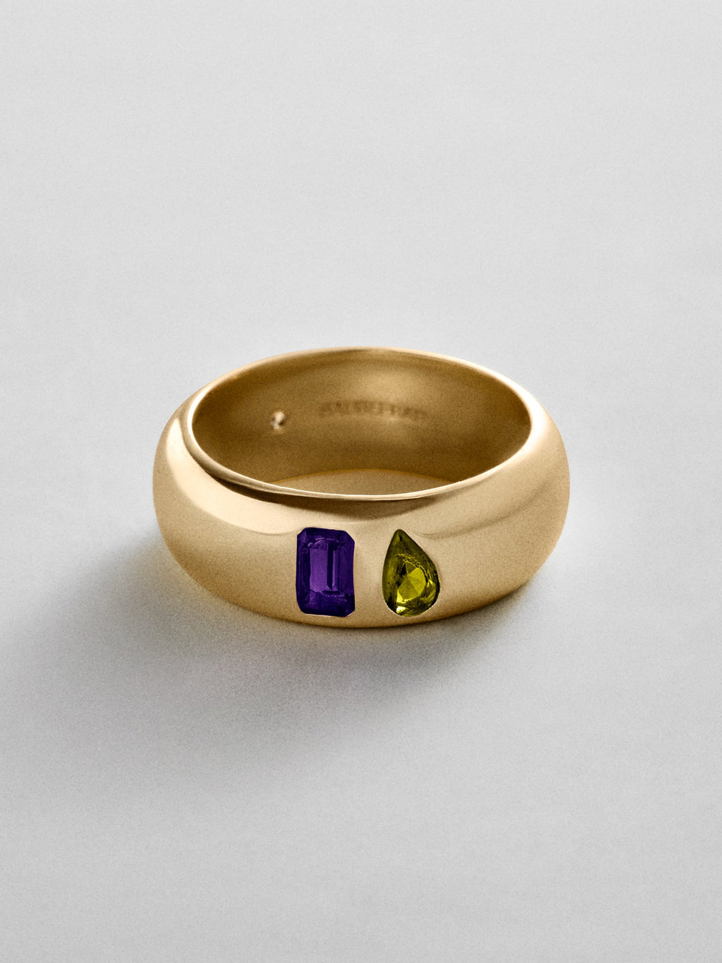 Multi-Stone Puffy Custom Birthstone Ring - Gold