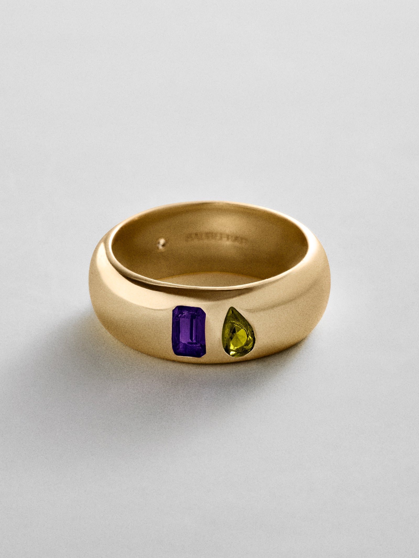 Multi-Stone Puffy Custom Birthstone Ring - Gold
