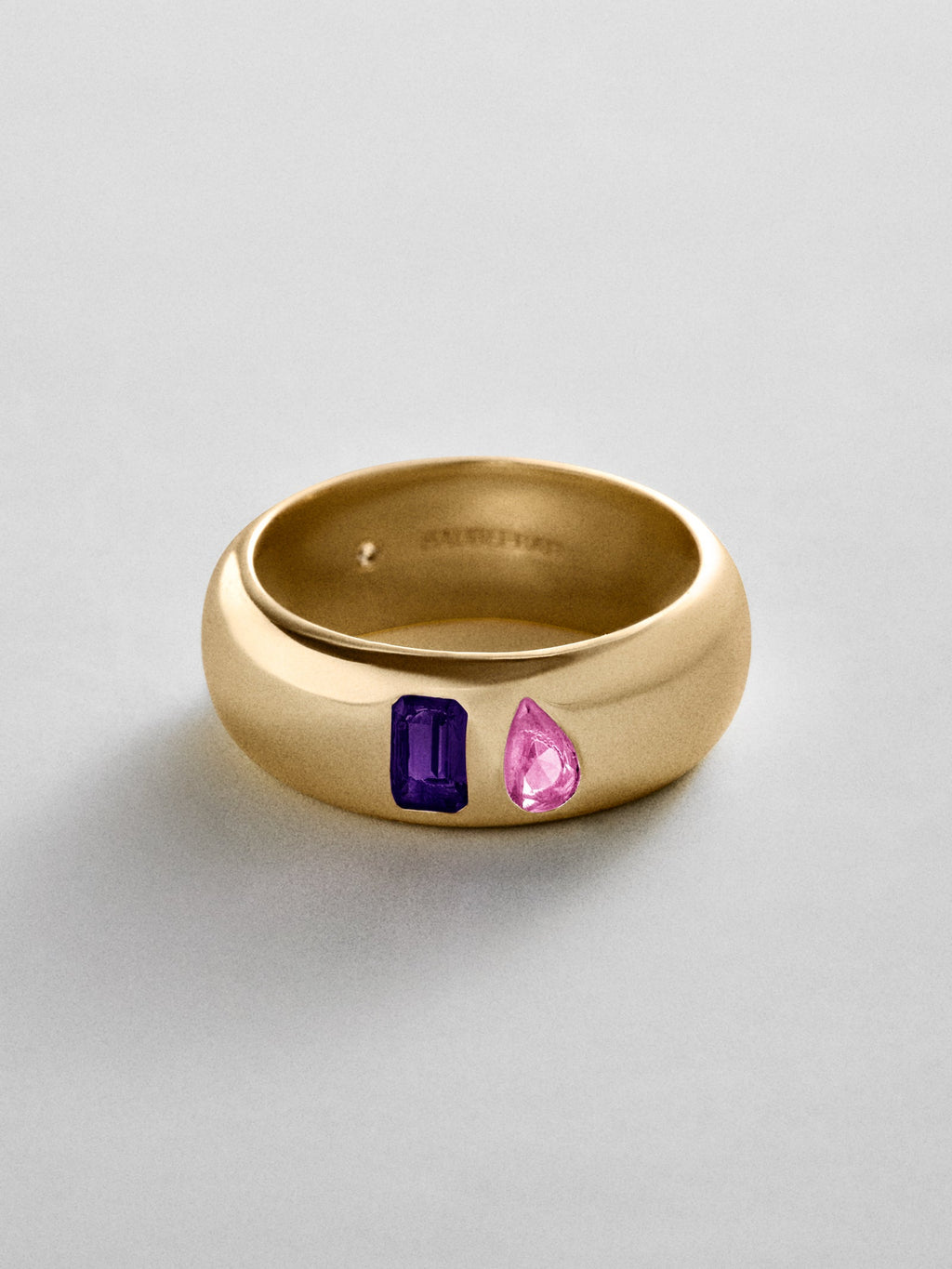 Multi-Stone Puffy Custom Birthstone Ring - Gold