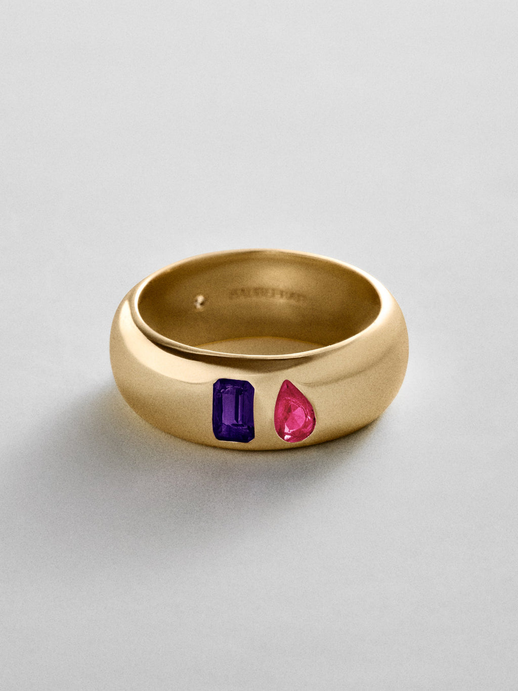 Multi-Stone Puffy Custom Birthstone Ring - Gold