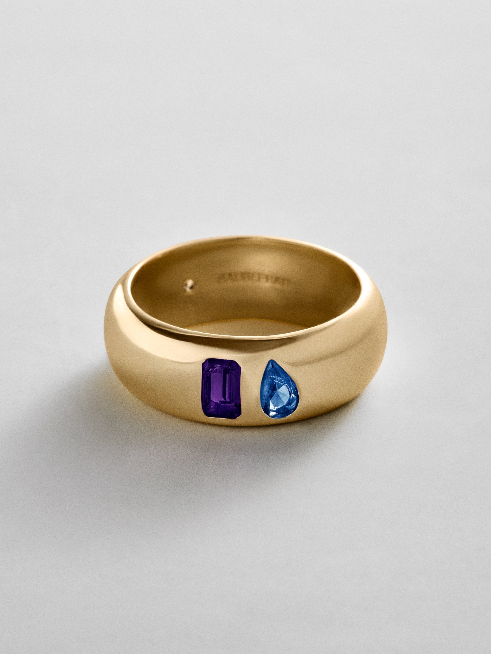 Multi-Stone Puffy Custom Birthstone Ring - Gold