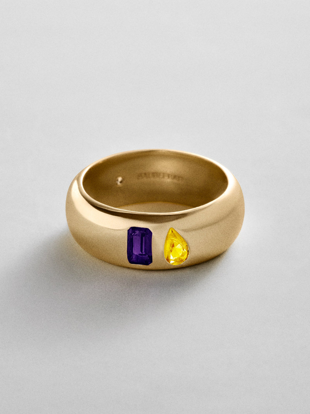 Multi-Stone Puffy Custom Birthstone Ring - Gold