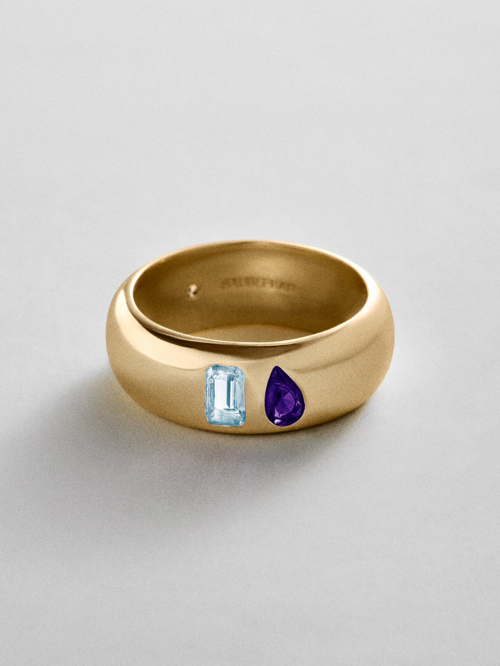 Multi-Stone Puffy Custom Birthstone Ring - Gold