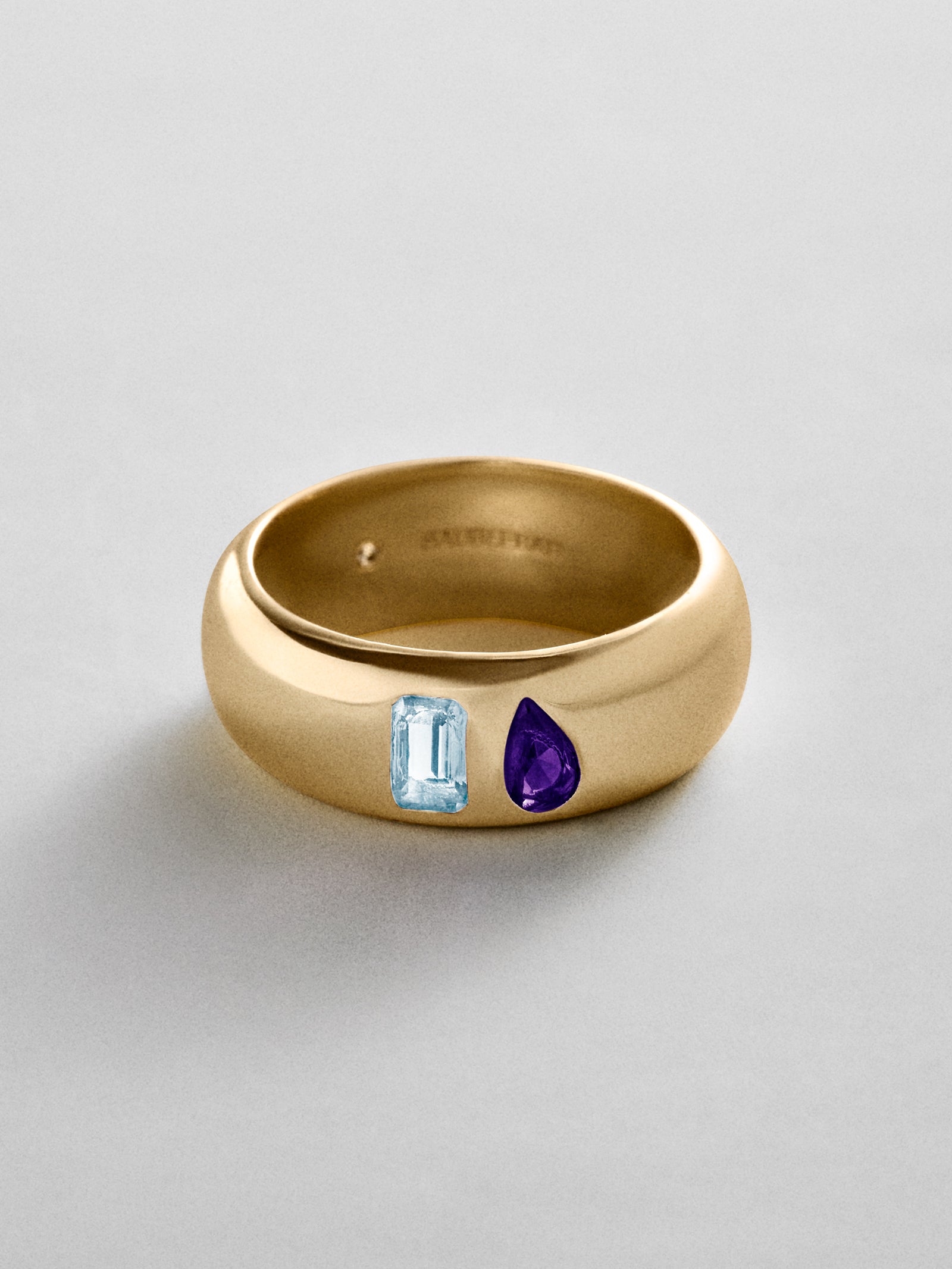 Multi-Stone Puffy Custom Birthstone Ring - Gold