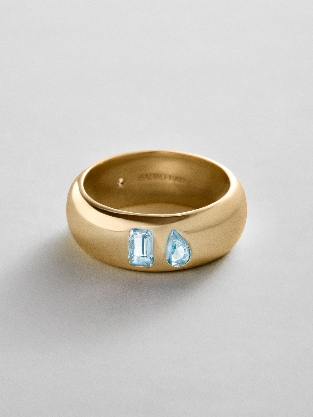 Multi-Stone Puffy Custom Birthstone Ring - Gold