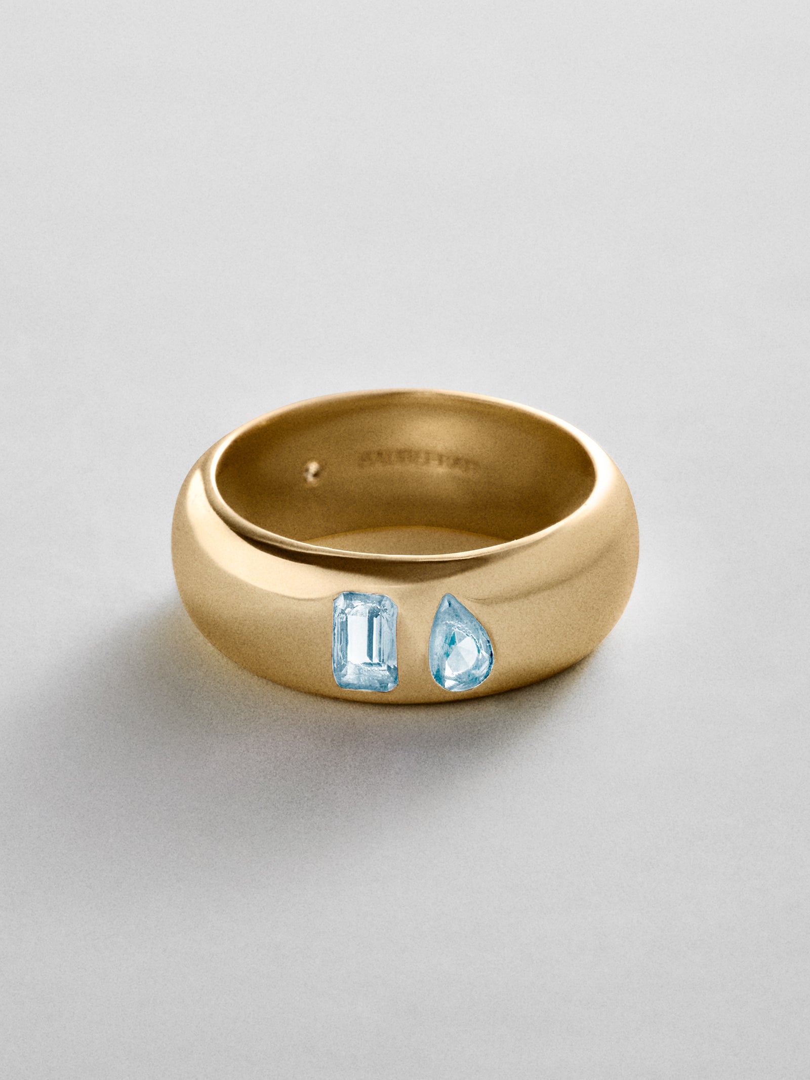 Multi-Stone Puffy Custom Birthstone Ring - Gold