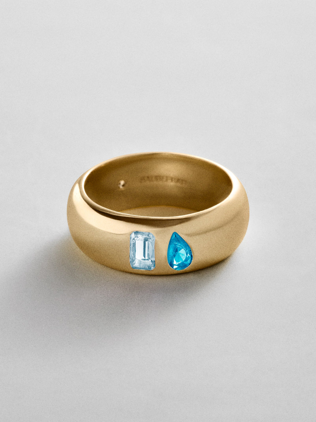 Multi-Stone Puffy Custom Birthstone Ring - Gold