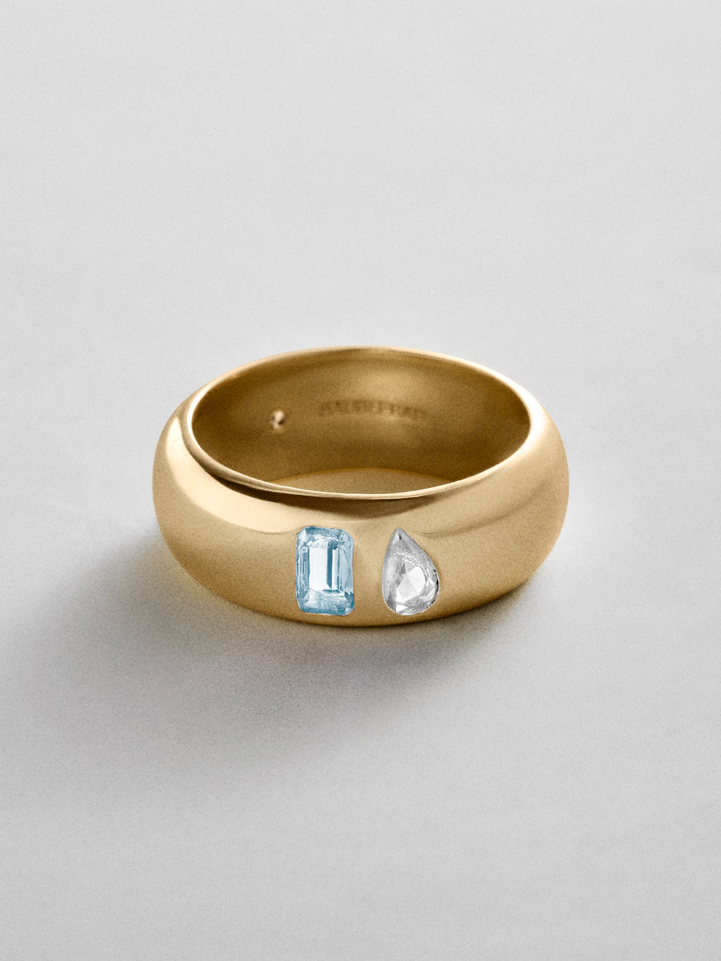 Multi-Stone Puffy Custom Birthstone Ring - Gold