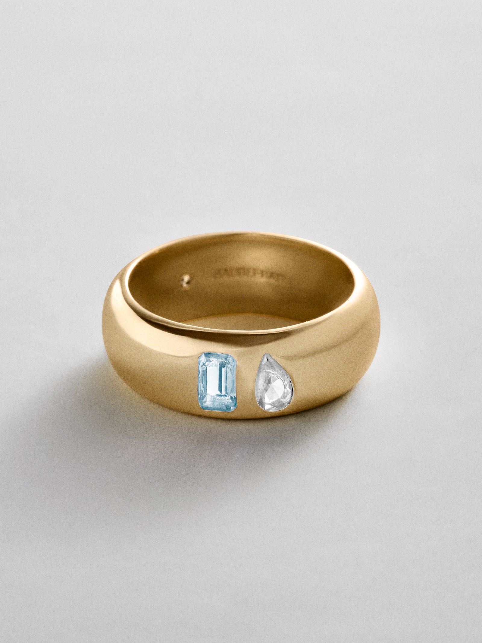 Multi-Stone Puffy Custom Birthstone Ring - Gold
