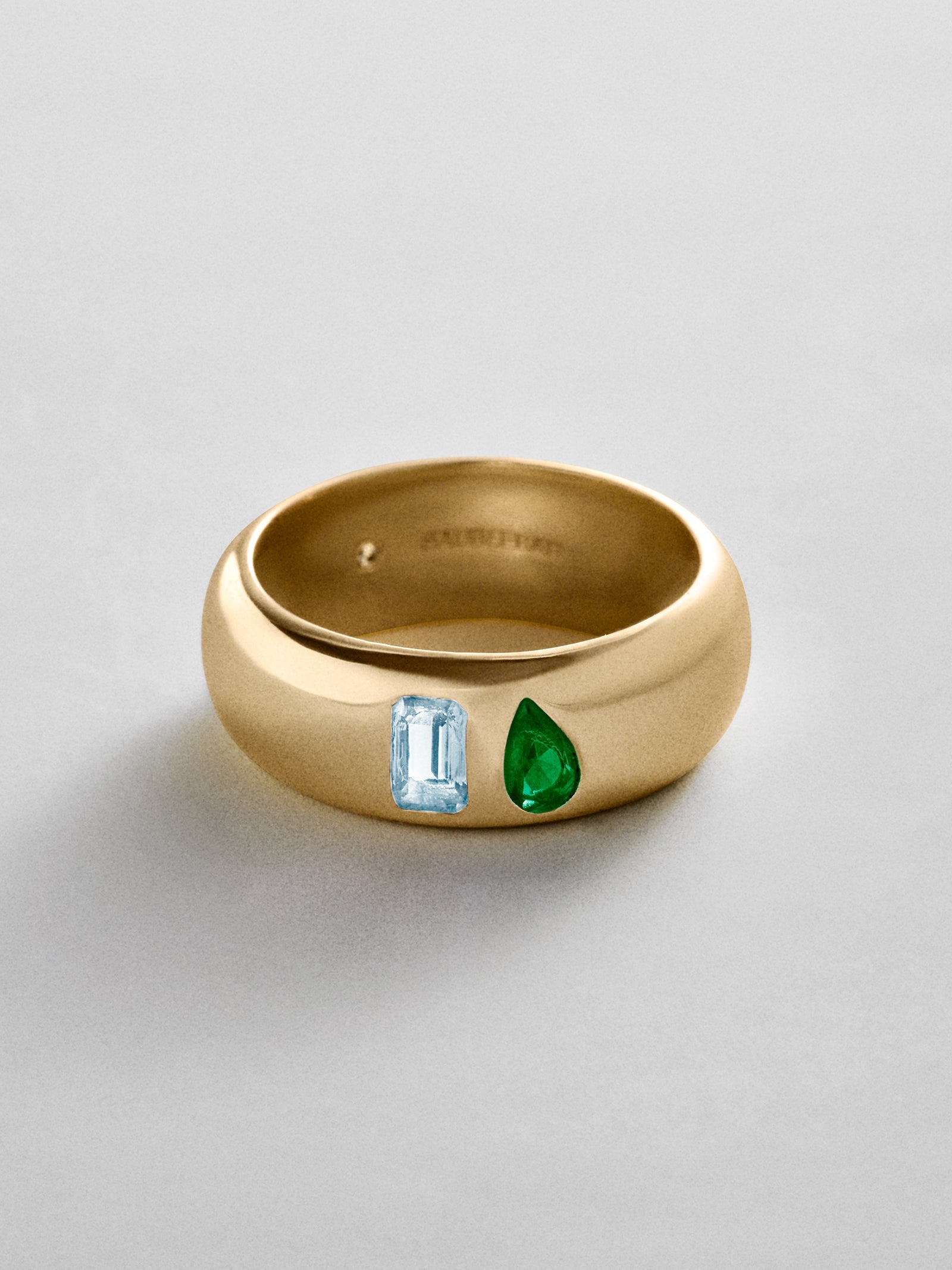Multi-Stone Puffy Custom Birthstone Ring - Gold