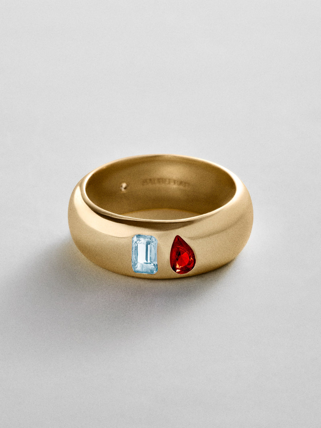 Multi-Stone Puffy Custom Birthstone Ring - Gold