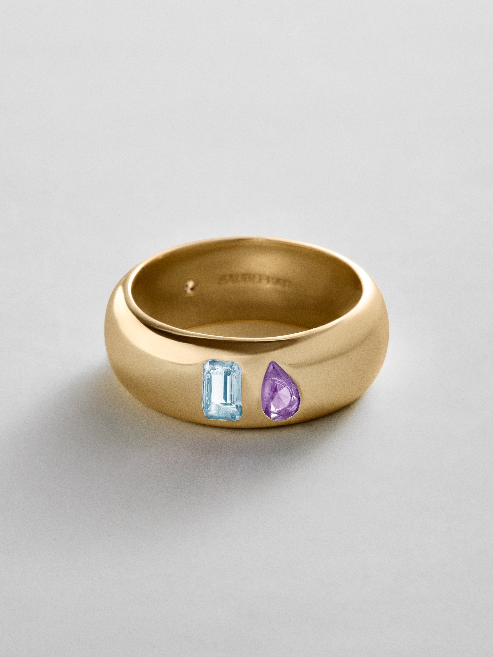 Multi-Stone Puffy Custom Birthstone Ring - Gold