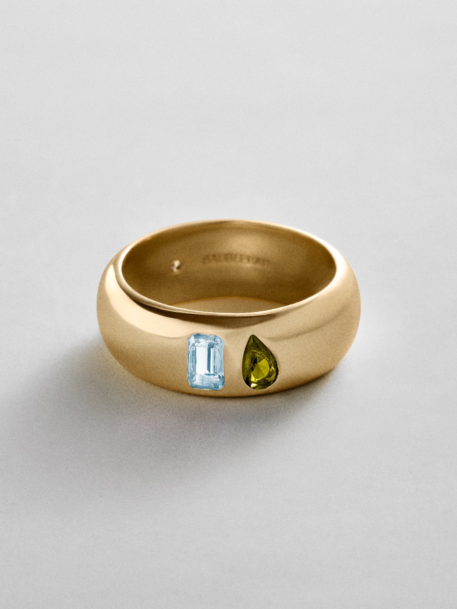 Multi-Stone Puffy Custom Birthstone Ring - Gold