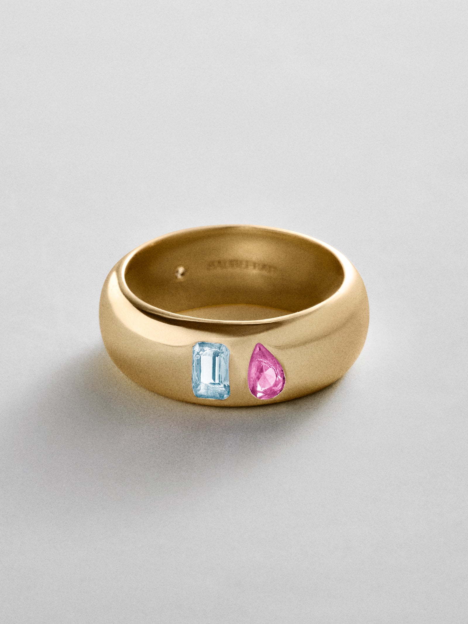 Multi-Stone Puffy Custom Birthstone Ring - Gold