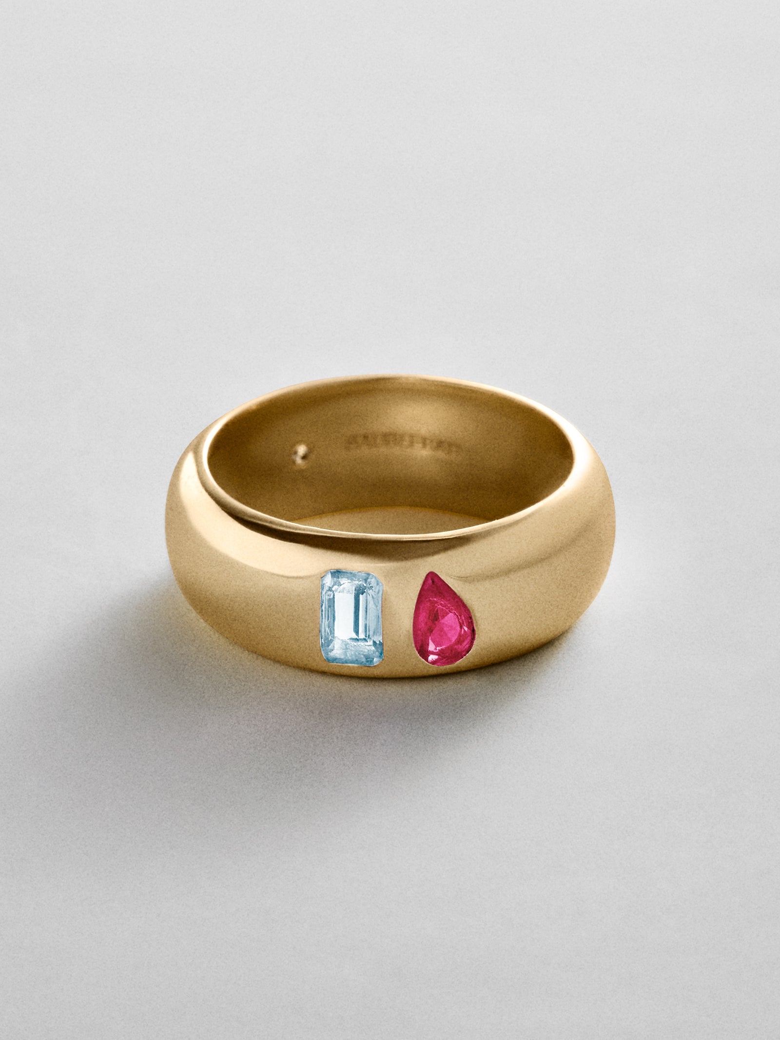Multi-Stone Puffy Custom Birthstone Ring - Gold