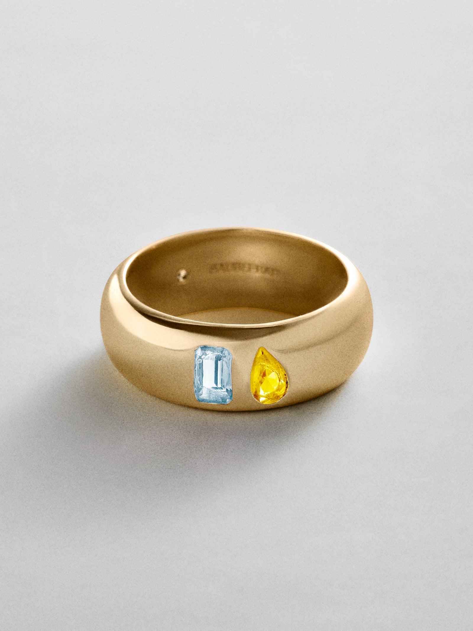 Multi-Stone Puffy Custom Birthstone Ring - Gold