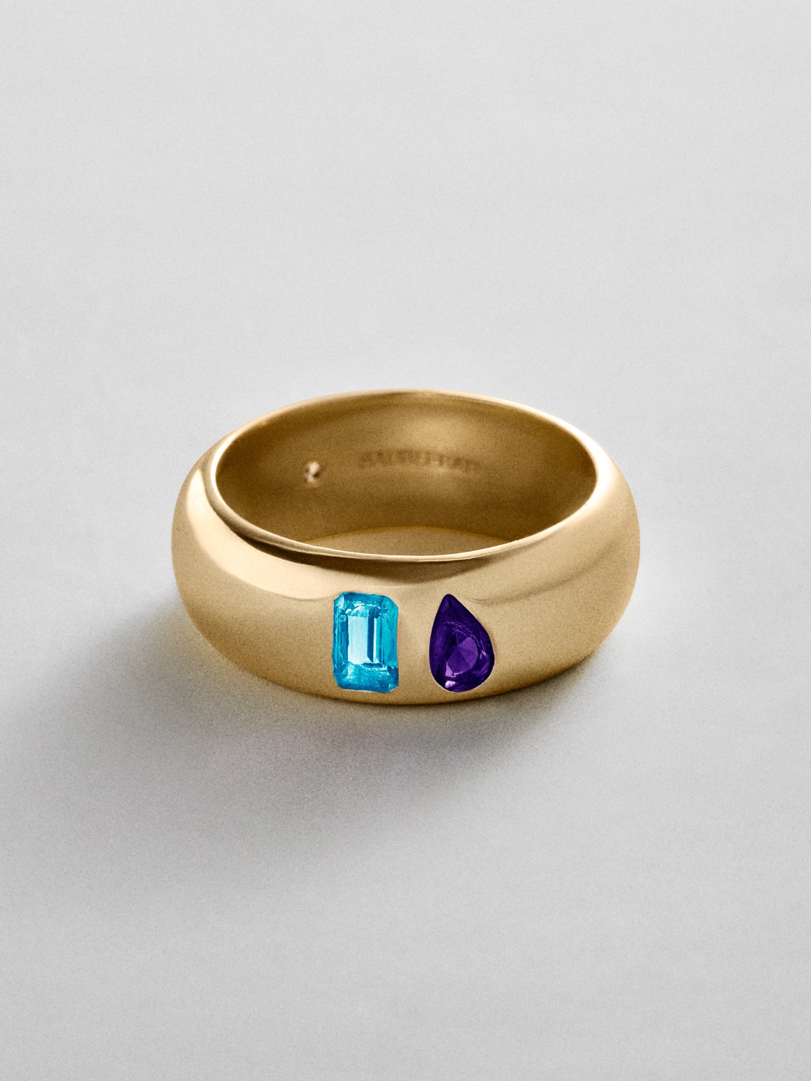 Multi-Stone Puffy Custom Birthstone Ring - Gold