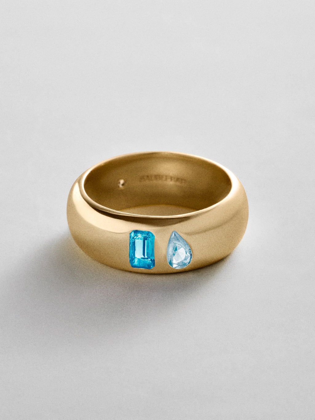 Multi-Stone Puffy Custom Birthstone Ring - Gold