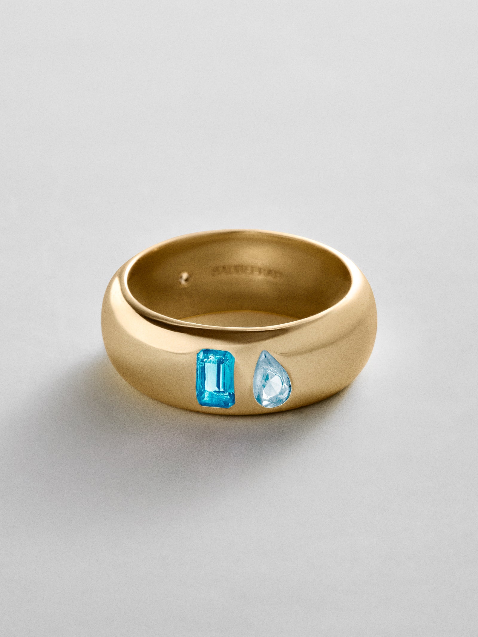 Multi-Stone Puffy Custom Birthstone Ring - Gold