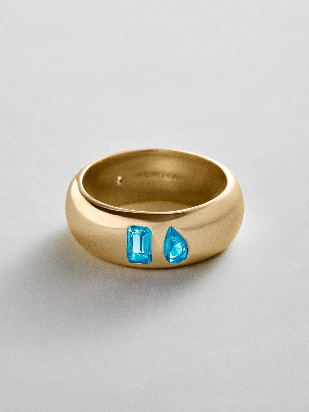 Multi-Stone Puffy Custom Birthstone Ring - Gold