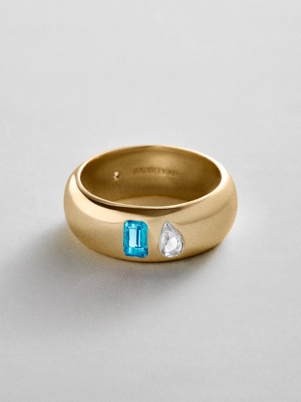 Multi-Stone Puffy Custom Birthstone Ring - Gold