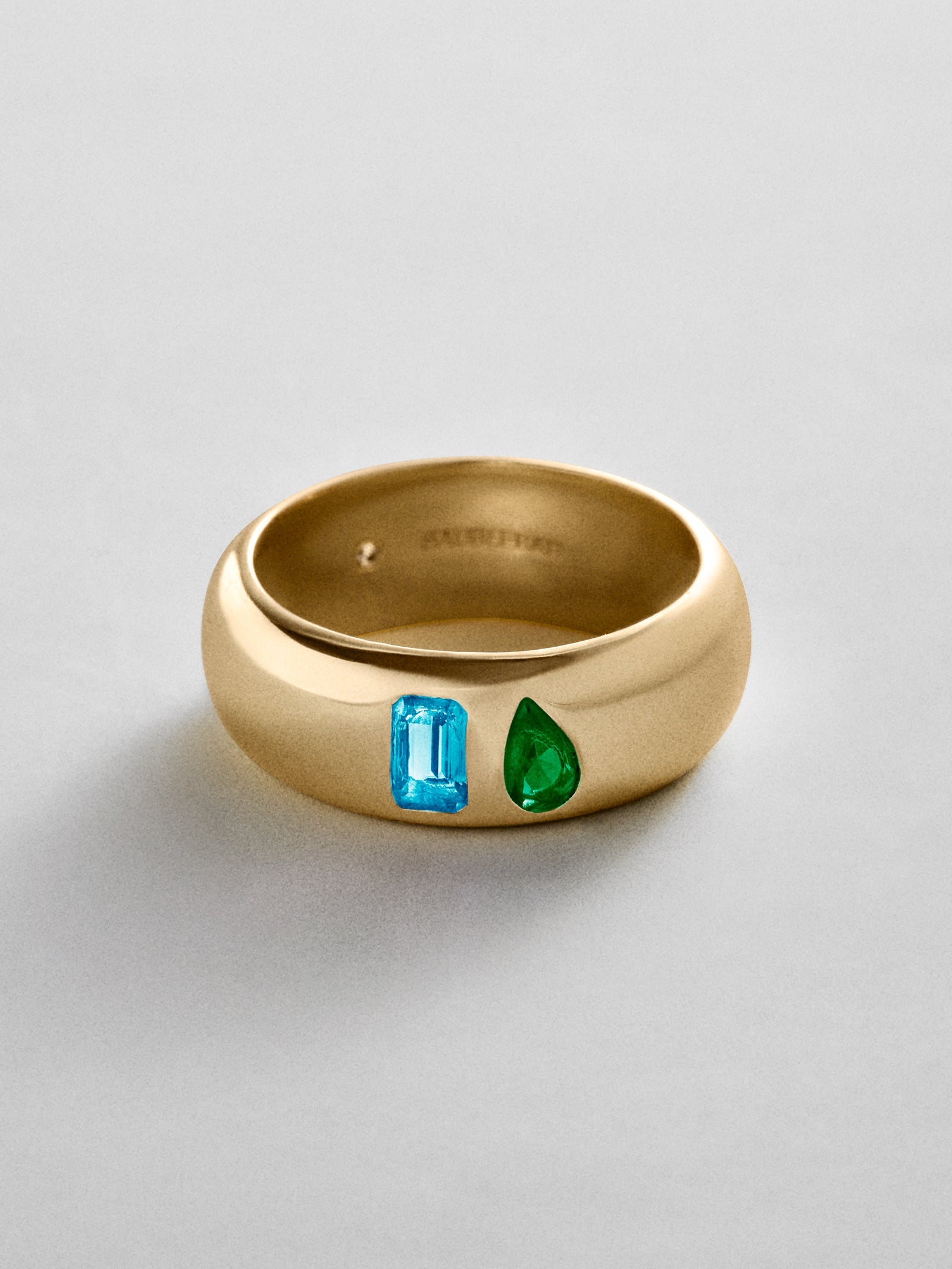 Multi-Stone Puffy Custom Birthstone Ring - Gold