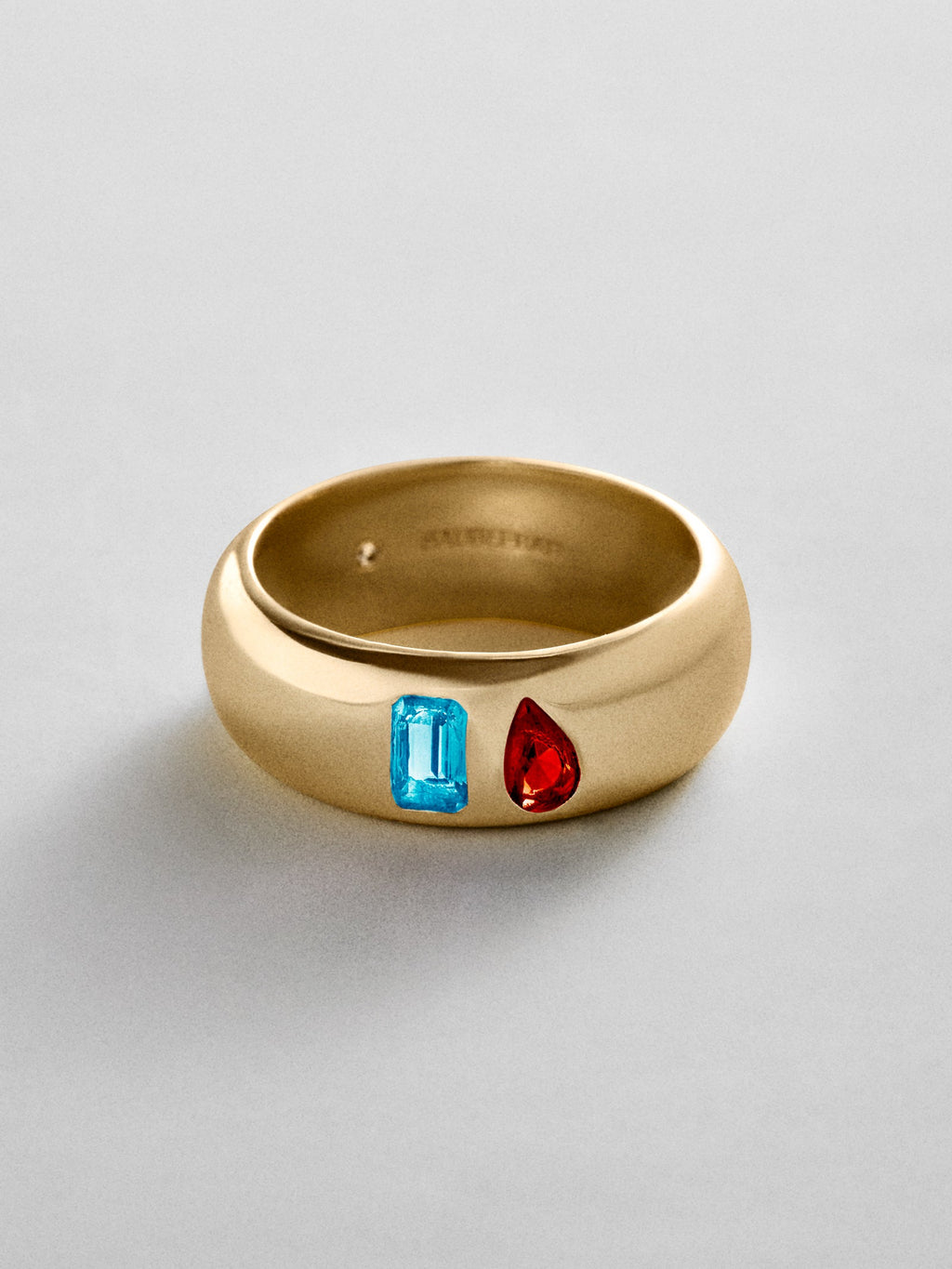 Multi-Stone Puffy Custom Birthstone Ring - Gold