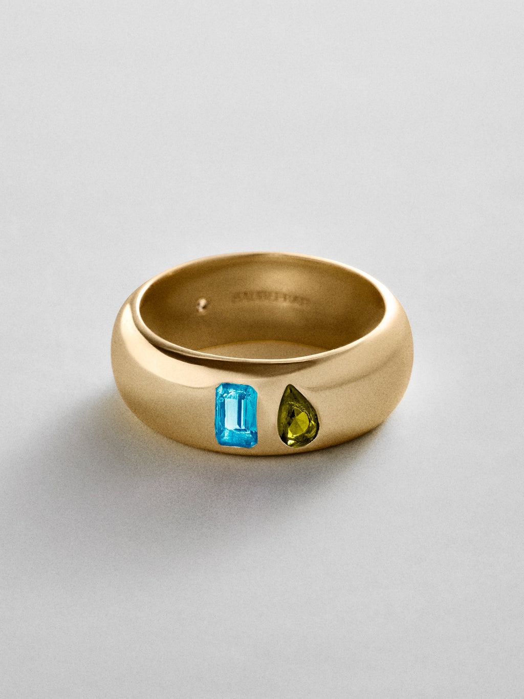 Multi-Stone Puffy Custom Birthstone Ring - Gold
