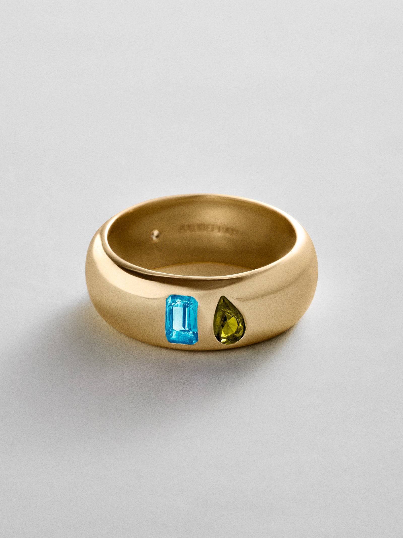 Multi-Stone Puffy Custom Birthstone Ring - Gold