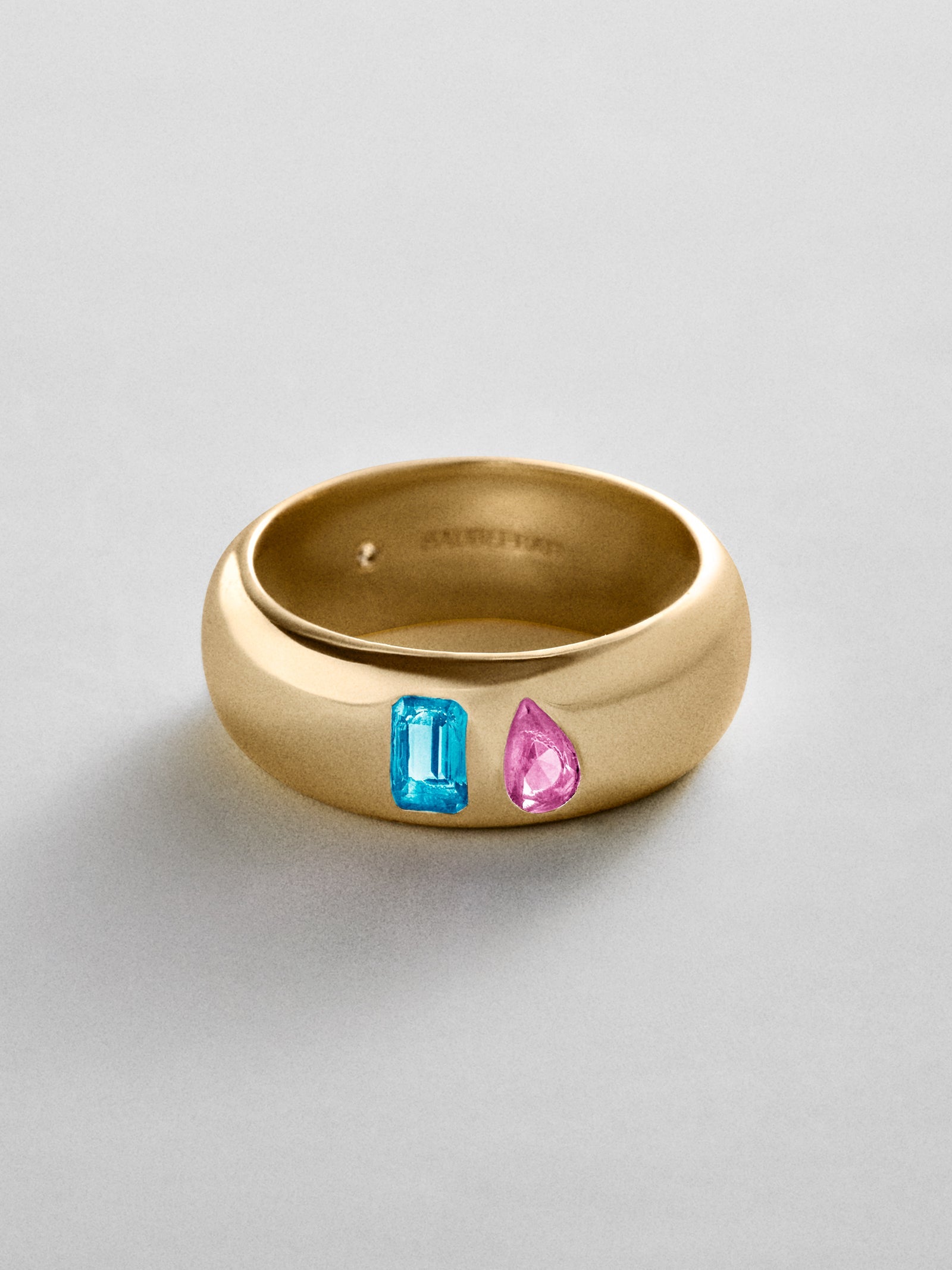 Multi-Stone Puffy Custom Birthstone Ring - Gold