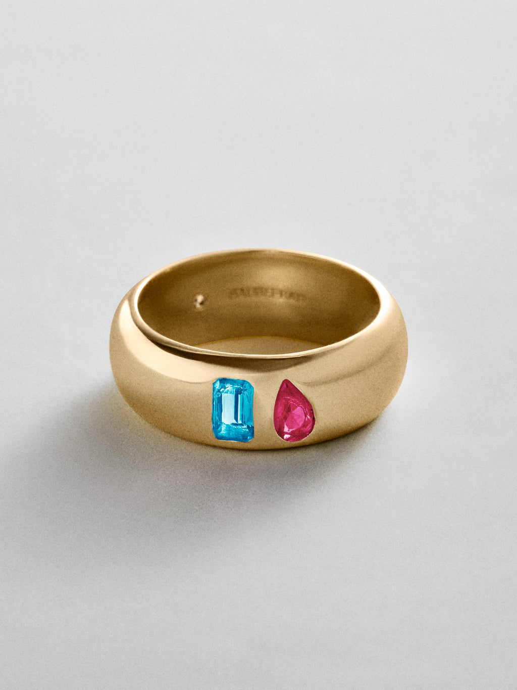 Multi-Stone Puffy Custom Birthstone Ring - Gold