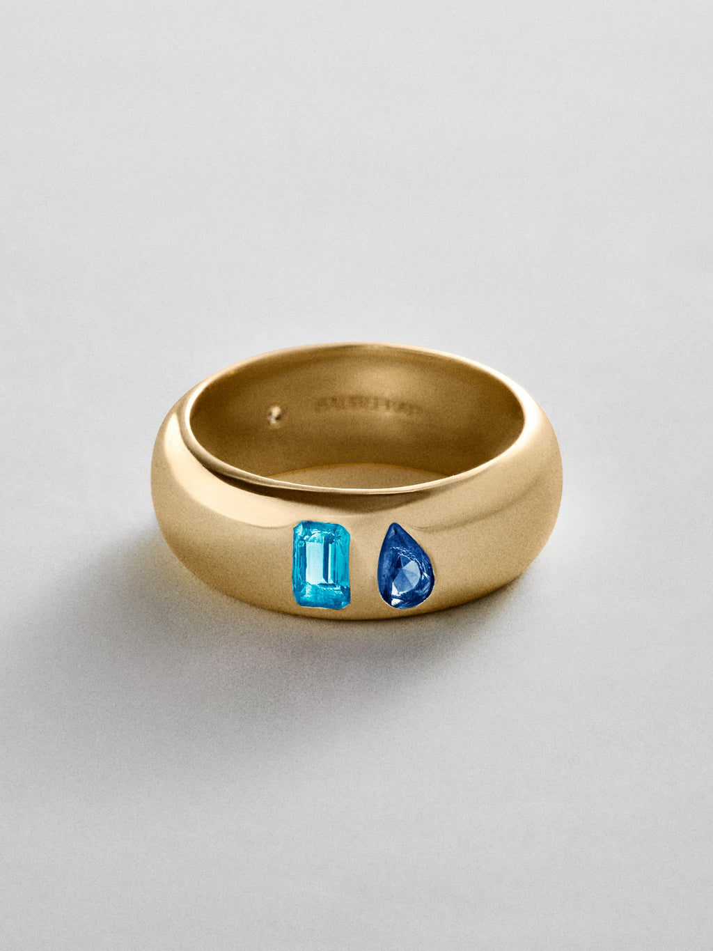 Multi-Stone Puffy Custom Birthstone Ring - Gold