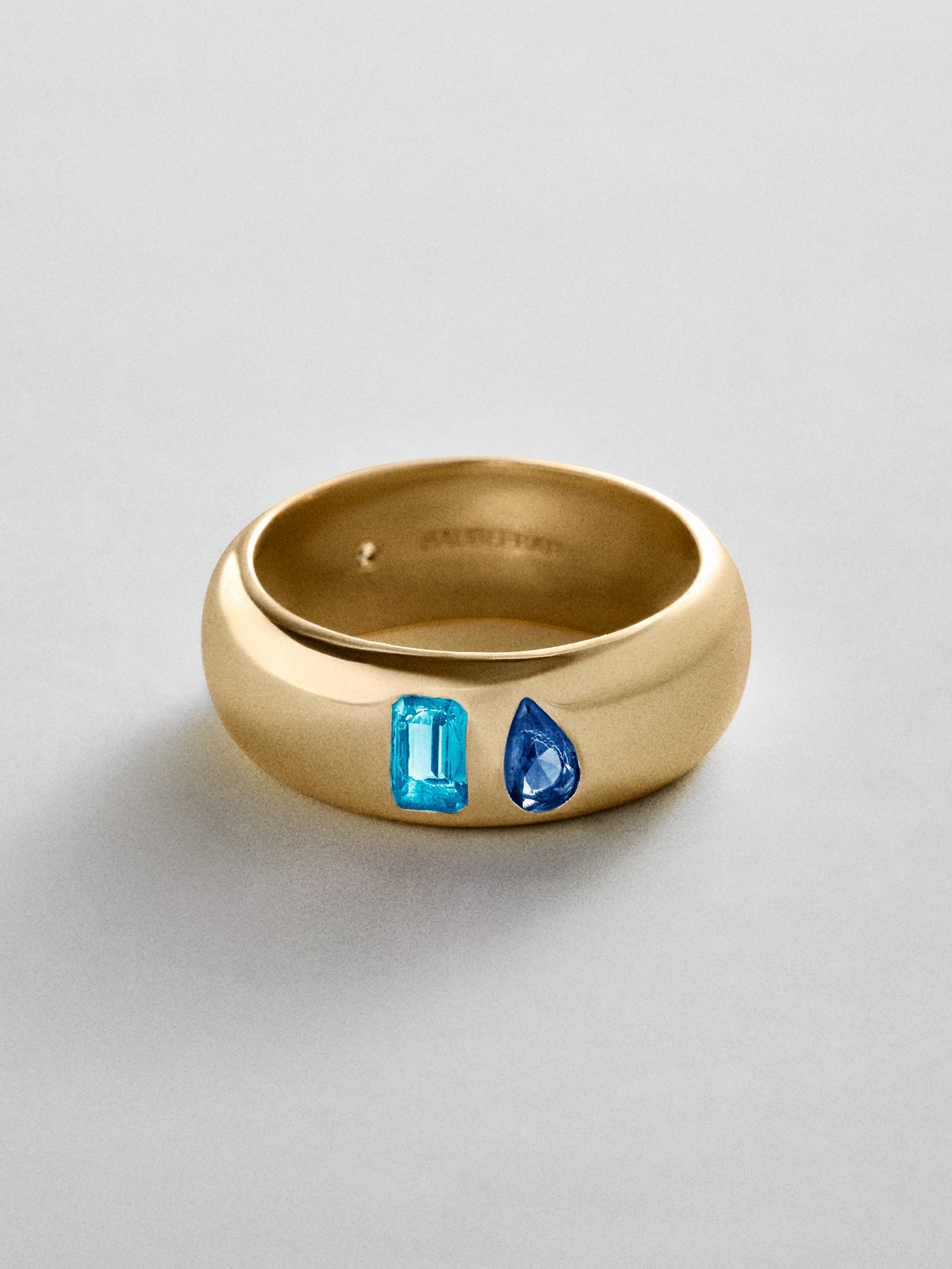 Multi-Stone Puffy Custom Birthstone Ring - Gold