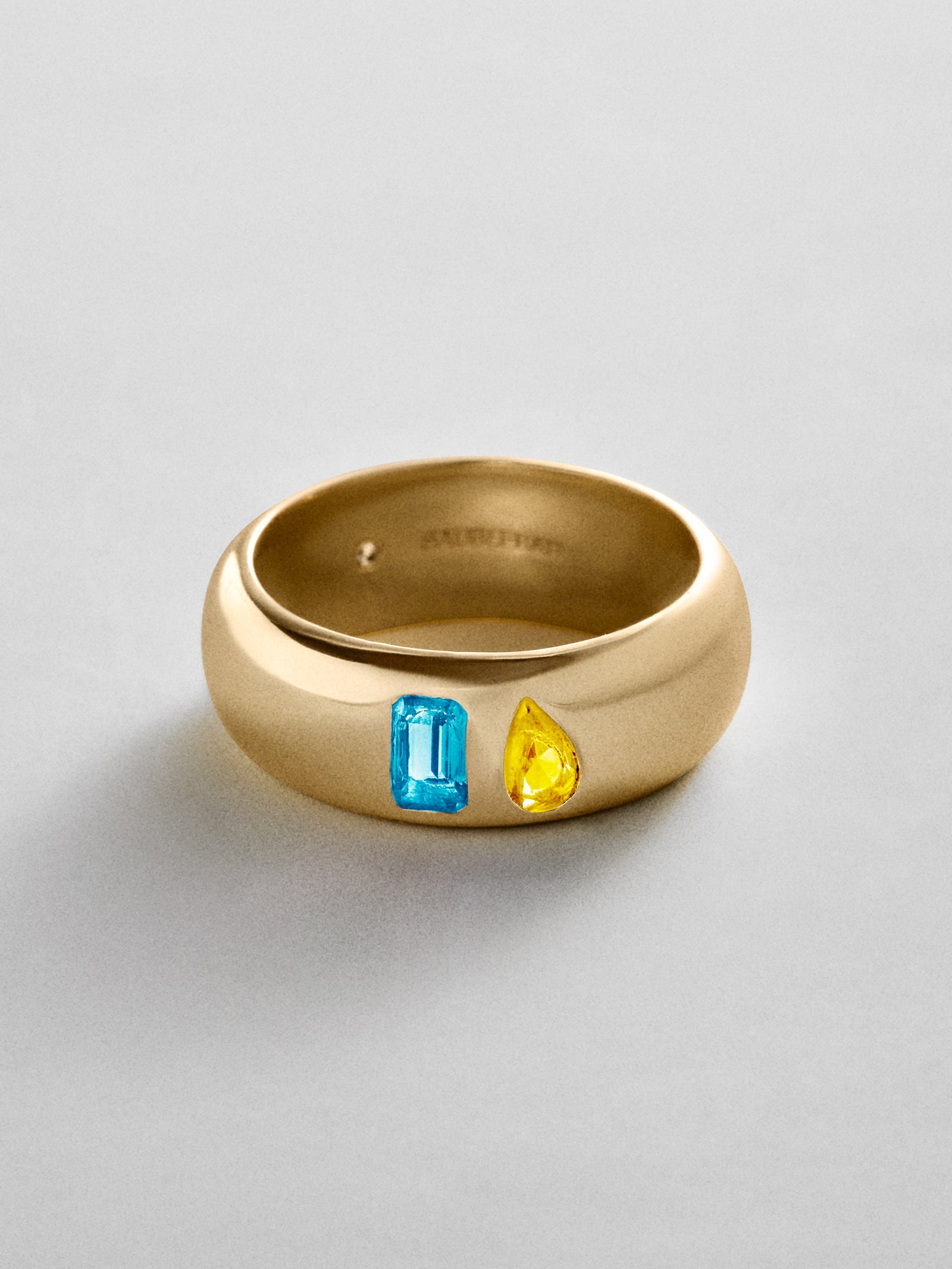 Multi-Stone Puffy Custom Birthstone Ring - Gold