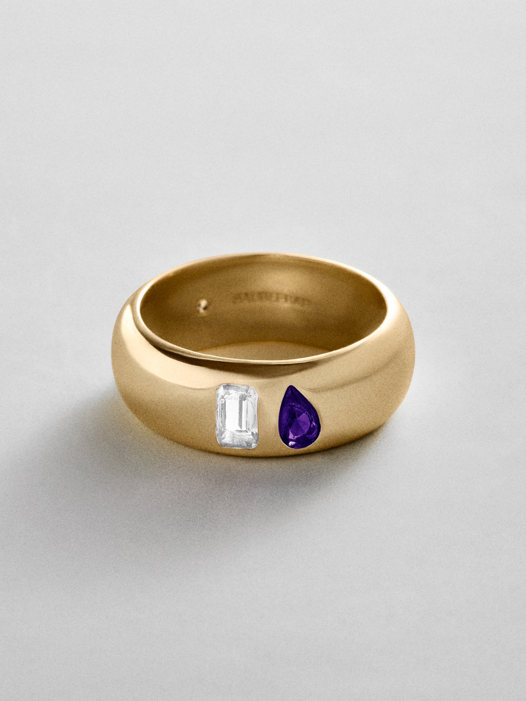 Multi-Stone Puffy Custom Birthstone Ring - Gold