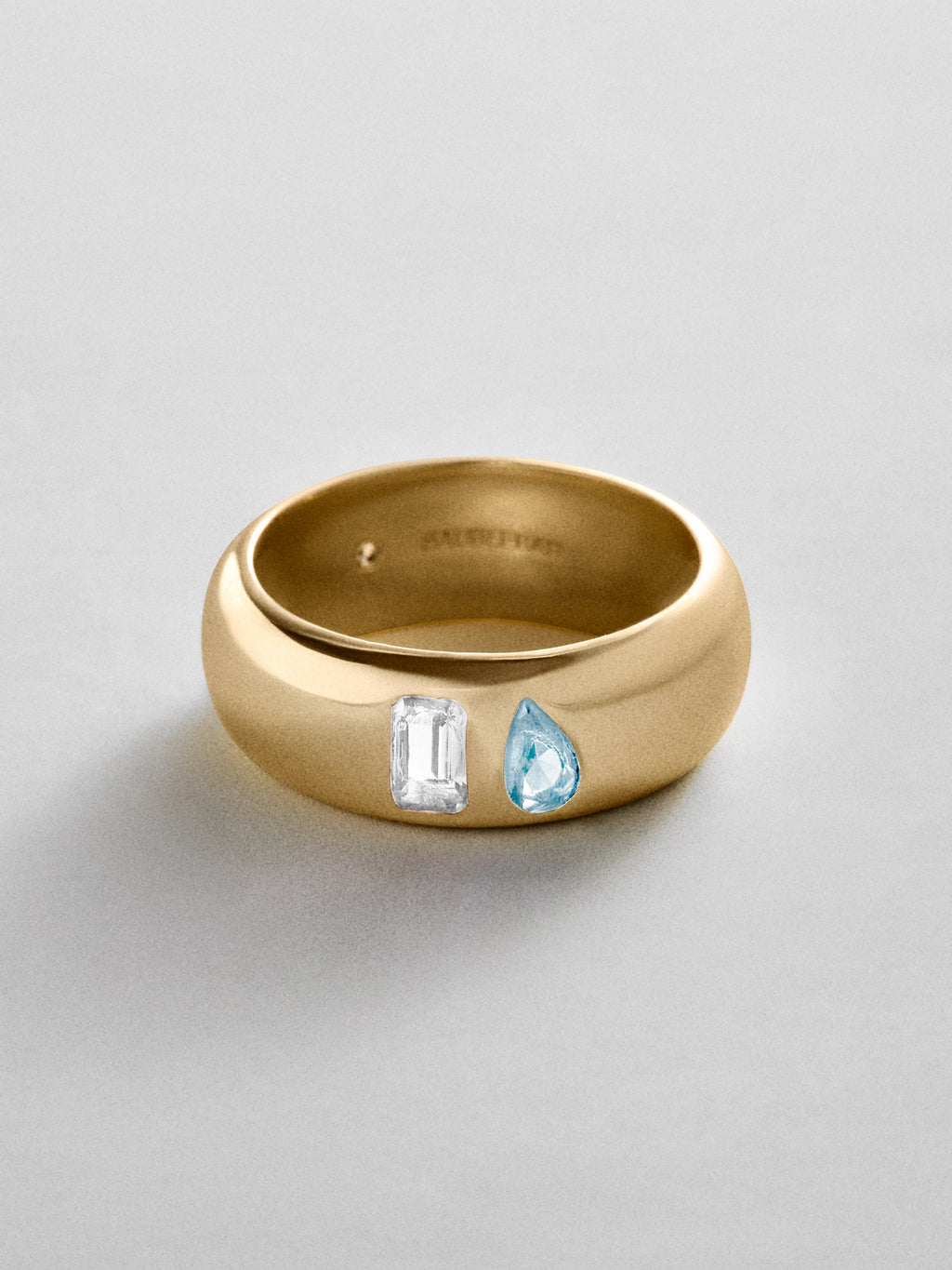 Multi-Stone Puffy Custom Birthstone Ring - Gold