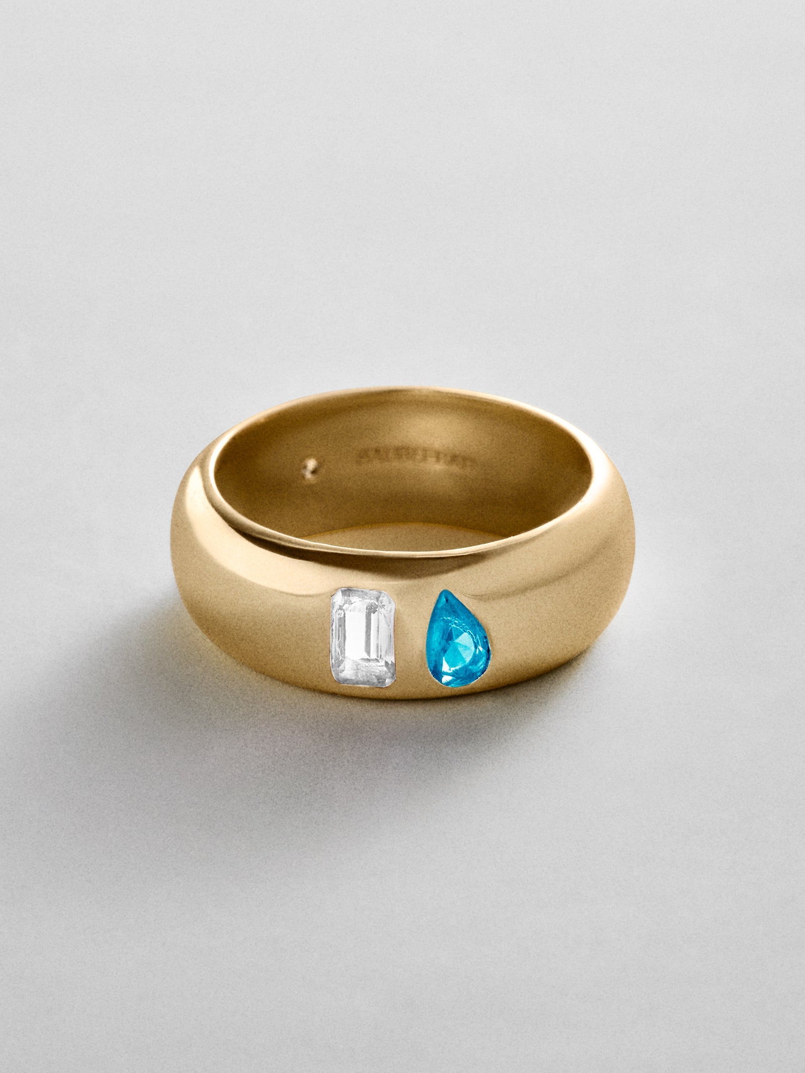 Multi-Stone Puffy Custom Birthstone Ring - Gold