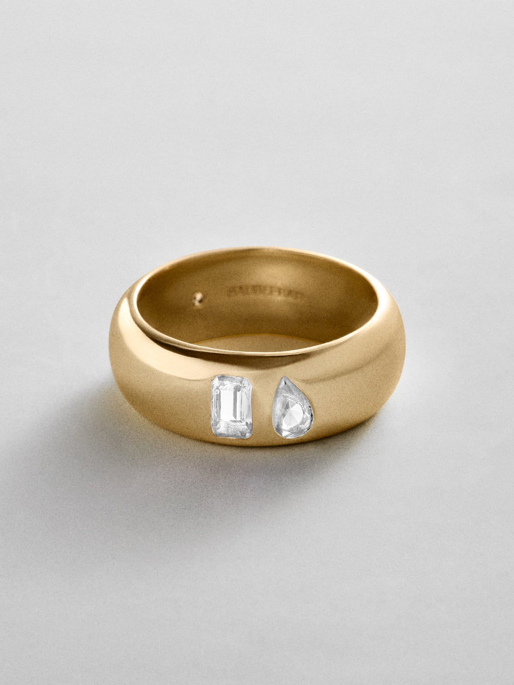 Multi-Stone Puffy Custom Birthstone Ring - Gold