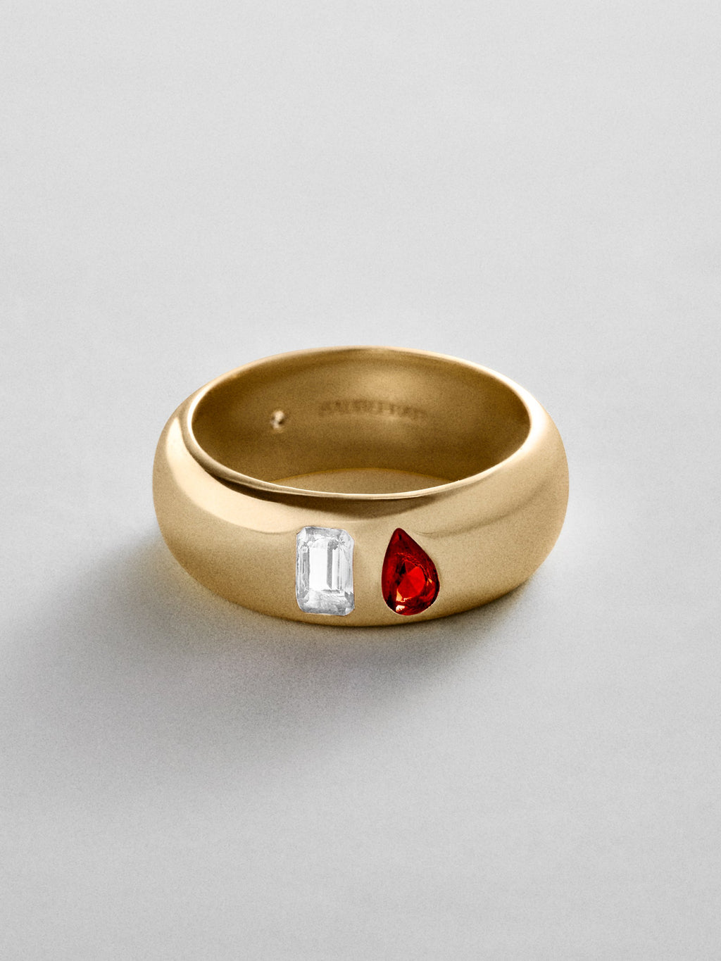 Multi-Stone Puffy Custom Birthstone Ring - Gold