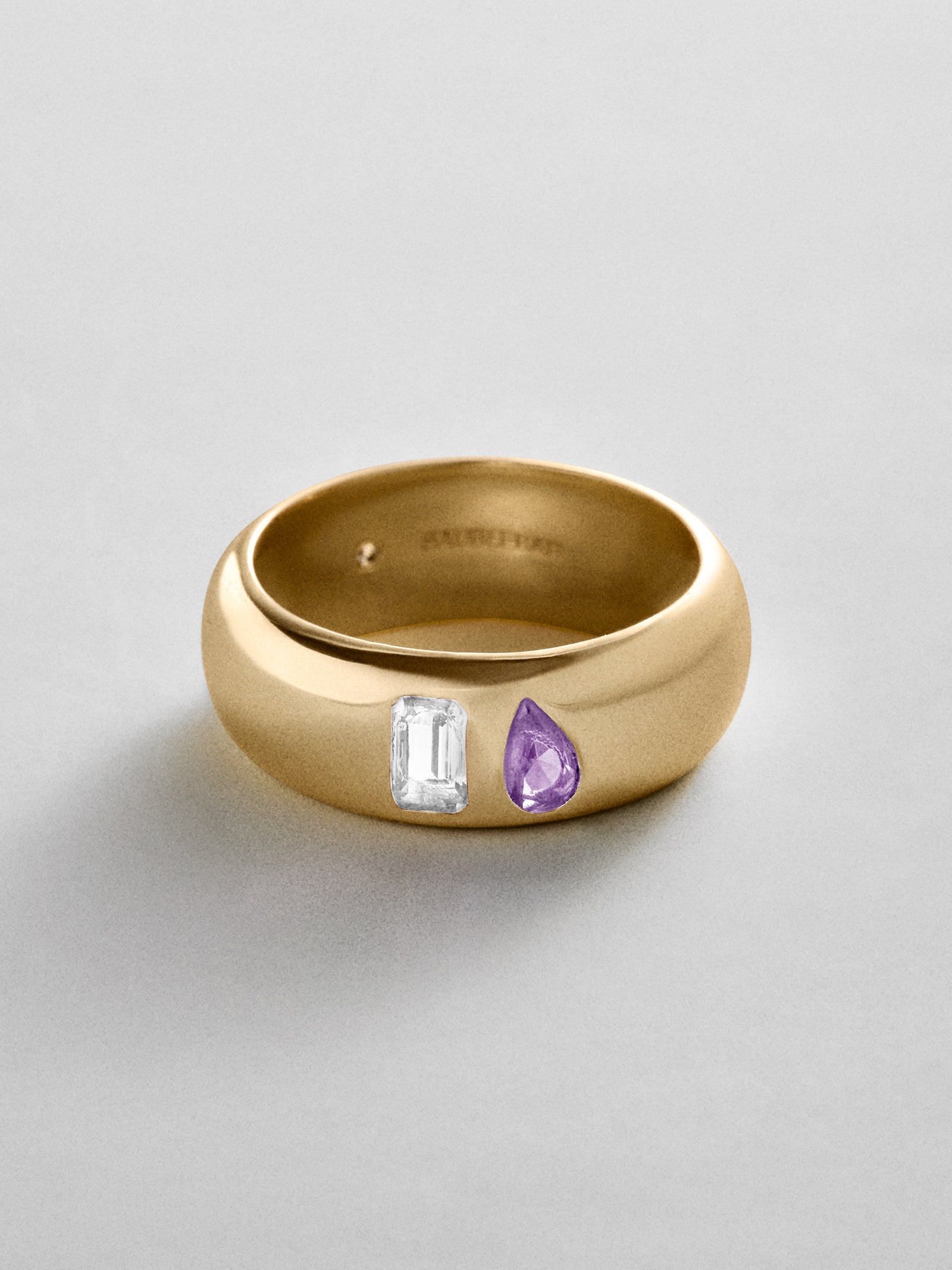 Multi-Stone Puffy Custom Birthstone Ring - Gold