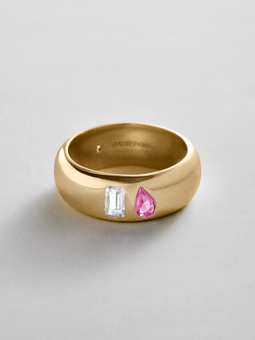 Multi-Stone Puffy Custom Birthstone Ring - Gold