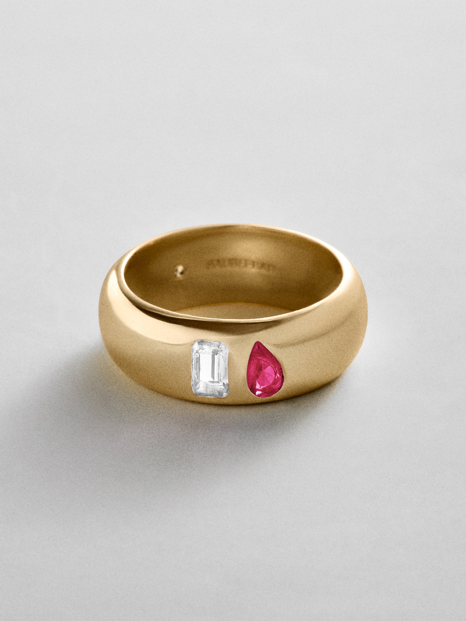 Multi-Stone Puffy Custom Birthstone Ring - Gold