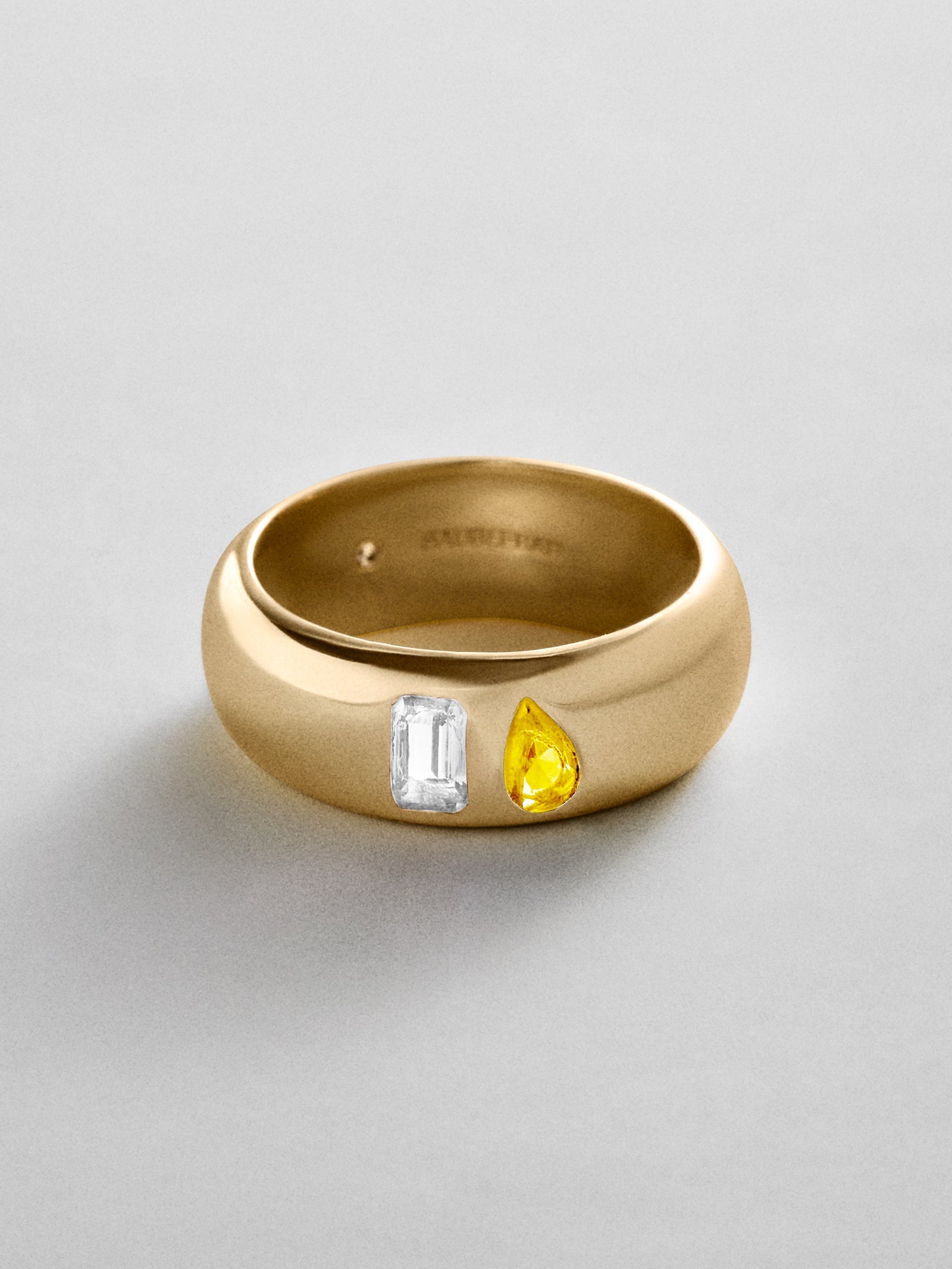 Multi-Stone Puffy Custom Birthstone Ring - Gold