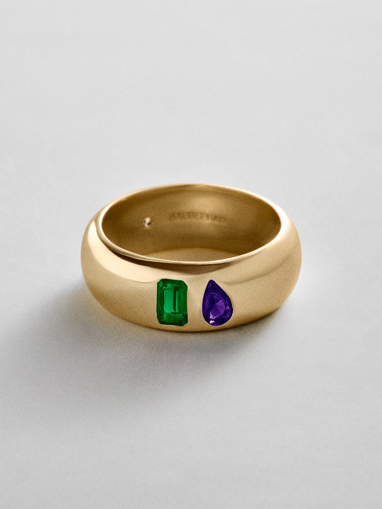 Multi-Stone Puffy Custom Birthstone Ring - Gold